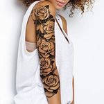 Tatodays Temporary tatoo sleeve for women Stick on flower rose flora flowers adult temporary tattoo sticker transfer female body art realistic waterproof rockstar biker goth temp tattoo legs festival