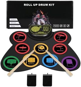 Lychee Folding Electronic Drum Kit, 9 pad arrotolati in una batteria elettronica stereo con altoparlanti integrati, ottimo regalo per bambini e adulti e per i principianti