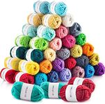 CRAFTISS 60 of 20g/0.7Oz Acrylic Yarn Mini Skeins - 2600 Yards of Soft Yarn for Crocheting and Knitting Craft Project, Assorted Starter Crochet Bulk Kit for Adults and Kids