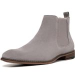 Cestfini Suede Leather Chelsea Boots for Men Grey Formal Dress Slip on Ankle Boots Men E05-RT-UK-GREY-10