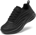 DREAM PAIRS Girls Boys Shoes Kids Tennis Sparkle Glitter Lace up Athletic Running Sneakers,Size 5 Big Kid,All Black,SDRS2330K