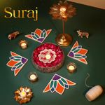 Decodesk Island Rangoli Suraj Border (Set of 12) Size 8 inches | Border Stencil for Décor | DIY Craft| Floating rangoli | Reusable DIY Border template for floors| Available in 2 Sizes 6 inches & 8 inches | 3D Rangoli