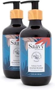 Saavy Naturals Liquid Hand Soap Tahitian Vanilla Plant-Based Ingredients - Made In USA - Sulfate free Organic Moisturizing Hand Soap with Aloe Vera, Shea Butter & Vanilla Extract - 12 Fl Oz, 2 Pack
