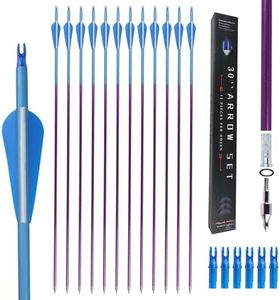 Moyujian 30Inch Carbon Arrow Practice Hunting Arrows with Removable Tips for Compound & Recurve Bow (Pack of 12)