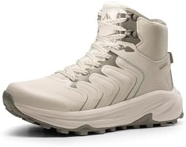 NORTIV 8 Women's Hiking Boots Waterproof with Arch Support Sneakers Walking Outdoor Comfortable Lightweight Boot Echo Mid,Size 11,Khaki,NWUMHB2502