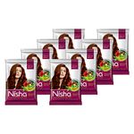 Nisha Henna Based Hair Color for Women Men, Henna Powder Hair Color Dye Natural Brown Hair Colour 30g Pack of 8, Ammonia Free Hair Colour Enriched with Natural Herbs