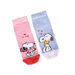 THELA GAADI Peanuts Theme Socks - Pure Cotton Printed Funky Socks for Men and Women | Funny Ankle Length Socks | Free Size, Unisex, Breathable | Pack of 2 Pairs