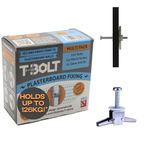 T-Bolt Heavy Duty Metal Plasterboard Fixing - Multi Pack of 12 - Holds up to 65kg per Fixing! [Plasterboard] [Drywall] [Cavity Wall] [Heavy Duty] [Drill] …