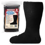 IMPRESA [2 Pairs] Thermal Wool Extra Wide Socks for Swollen Feet - 30'' Stretch Wide Calves Socks for Swollen Legs - Lymphedema Products & Edema- Bariatric Compression Socks Men & Women, One Size XXL