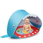 Opret Pop Up Baby Beach Tent, Folding Kids Sun Shade with Little Pool Blue Whale Style 50+ SPF UV Protection Sun Shelter Portable Lightweight for Indoor and Outdoor