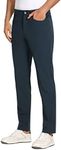 CRZ YOGA Men's All Day Comfy Golf Pants with 5-Pocket - 32" Quick Dry Lightweight Casual Work Stretch Pants True Navy 34W x 32L