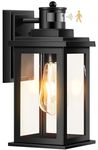 VIANIS Outdoor Motion Sensor Light, Black Exterior Lighting Fixtures Sconce Dusk to Dawn, Waterproof Front Porch Light Lantern for Garage, Patio, Doorway, Anti-Rust