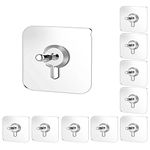 Kemendra Wall Hooks for Hanging,Screw Free Sticker for Shelf Wall Mount Stainless Steel, Sticky Removable,Waterproof and Rustproof to use Inside Kitchen,Bathroom,Home and Office(Nail Wall Hook, 10)