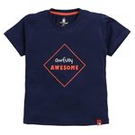 Crazy Penguin Boys H/S Chest Print T-Shirt (4-5 Years, Navy)