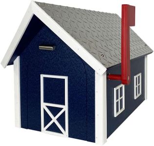 Amish Recycled Plastic Deluxe Mailbox, Patriotic Blue and White