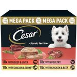 Cesar Classic Terrine Adult Wet Dog Food Trays, Mixed Selection, 72 x 150g