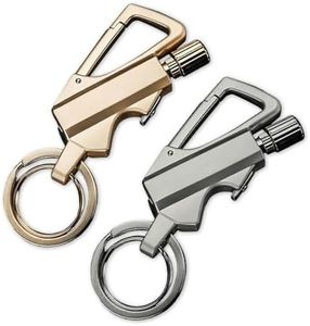 Permanent Match Infinity Lighter, Keychain Lighter Match Strike, Waterproof Windproof Reusable Matchstick Fire Starter for Camping, Hiking, Survival, Outdoor Use (Golden+Gray)