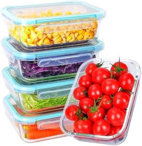 Anshine 5pack 1040ml(35oz) Glass Food Storage Containers With Lids, Airtight & Leak-Proof Containers for Meal Prep, Leftovers, and Lunch Microwave, Oven, Freezer & Dishwasher Safe, BPA-Free