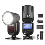 NEEWER Z1-N TTL Round Head Flash Speedlite for Nikon DSLR Cameras, 76Ws 2.4G 1/8000s HSS Speedlight, 10 Levels LED Modeling Lamp, 2600mAh Lithium Battery, 480 Full Power Shots, Recycle in 1.5s Flash