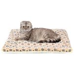 Mora Pets Cat Bed Dog Crate Pad Ultra Soft Pet Bed with Cute Star Print Washable Crate Mat for Small Dogs and Indoor Cats Reversible Fleece Dog Kennel Pad Cat Carrier Mat 14 x 17.5 inch Brown