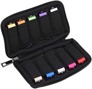 Vellgo Soft Material Thumb Drive case Holder Organizer, Portable Electronic Accessories Bag for USB Memory Stick with 10 Slots, black