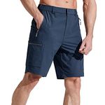 Libin Men's Quick Dry Hiking Shorts Lightweight Golf Shorts Stretch Cargo Shorts Travel Fishing Work Casual Water Resistant, Navy, 3X-Large