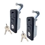 2 Sets Purocean Compression Latch with Keys,Adjustable Lever Hand Compression Lock for RV Trailer Campers and Caravans (Smaller Size Black)