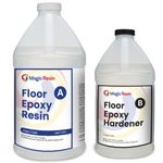 Magic Resin Clear Floor Epoxy Resin for Garages, Basements, Warehouses, Retail Stores and More | Highly Durable Resistant to Scratches, Spills, Stains 1.5 Gallon Kit 5.7 L (1 Gal. A + 0.5 B)