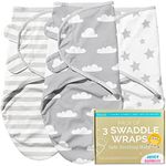 Juicy Bumbles Swaddle Blanket 0-3 Months - 100% Cotton Baby Swaddle Wrap Newborn - Set of 3 Swaddle Wrap - Baby Essentials for Newborn Baby Boy and Girl