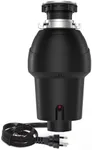 GarveeTech Garbage Disposal 3/4 HP, Continuous Feed Food Waste Disposer with Air Switch & Flange Seal, Stainless Steel Garbage Disposer, Compact Food Waste Grinder for Kitchen Sink, Black