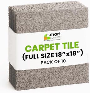 Smart Squares in A Snap Premium Made in The USA Carpet Tiles 18x18 Inch, Soft Padded, Seamless Appearance, Peel and Stick for Easy DIY Installation (10 Tiles - 22.5 Sq Ft, 956 Bayside)