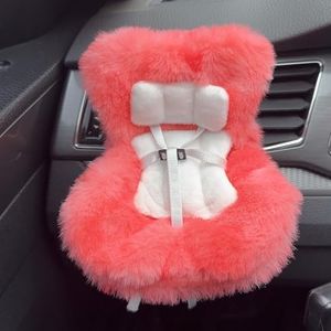 SwiftServ Doll Car Seat for 17cm Dolls with Air Vent Clip and Desktop Stand, Cute and Functional Car Ornament for Blind Box Doll Fans, Collectors (Red Ombre)