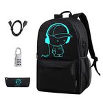 BSTcentelha Luminous School Bag Anime Boys Backpack Cool Bookbag with Pen Case USB Chargeing Port Students Teens Boy Girl Laptop Backpacks (Multicolor)