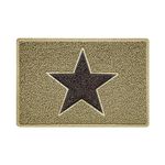 Nicoman STAR Door Mat｜Entrance Barrier Dirt-Trapper Floor Mat｜Patio Garden Conservatory Doormat｜Indoor Outdoor Matt｜Beige with Brown Star, 60x40cm