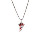 GAUEIOUR Sports Shoe Necklace, Titanium Steel Necklace, Hip-Hop Cool Jumpy Couple Sweater Chain, Men's Sports Shoe Necklace, Hip-Hop Punk Unisex (Red/Silver)