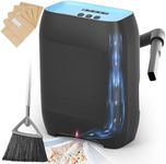 Hiwoor Touchless Automatic Vacuum Dustpan, Bagged Canister Vacuum with 5-Pack Disposable Dustbags, IR Sensor, LED Alerts, Handheld Accessories for Floors/Corners/Salons