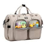 Pomelo Best Multifunctional Diaper Bag Totes with Changing Pad & Stroller Straps, Large Portable Newborn Baby Bags, Unisex and Stylish Travel Diaper Backpacks for Mom and Dad, Beige