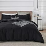 Bedsure Black Duvet Cover King Size - Soft Double Brushed Duvet Cover for Kids with Zipper Closure, 3 Pieces, Includes 1 Duvet Cover (104"x90") & 2 Pillow Shams, NO Comforter