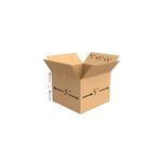 BonKaso Blueprint Premium Eco-friendly 3 Ply Corrugated Packing Box for Secure Shipping, Moving, Courier & Goods Transportation, Brown, 5x5x5 Inches - (Pack of 50)