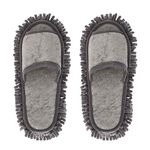 Xunlong Unisex Slipper Floor Cleaning Mop Men and Women House Slippers Dusting Slippers Floor Cleaning Tool, Dark Grey, 11-13 Women/9-11 Men