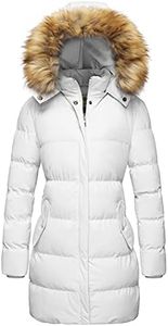 WenVen Women's Winter Thicken Puffer Coat Warm Jacket with Faux Fur Removable Hood M