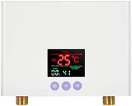 Mingzhe Instant Water Heater 3KW Mini Electric Tankless Water Heater Wall-Mounted wi LED Display 3-Level Temperature Adjustment Remote Control for Home Kitchen Bathroom