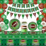 169 Pack Football Birthday Party Decorations Football Party Supplies Tailgate Party Decor Sports Game Tableware Set - Football Theme Plates, Balloons, Banners, Tablecloth, Cups, Napkins Serves 20