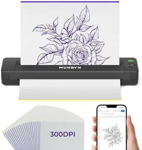 MUNBYN Tattoo Stencil Printer ITP06, 300DPI Wireless Thermal Tattoo Printer with 20 Transfer Papers, Tattoo Printers Compatible with Smartphone & PC for Tattoo Artists & Beginners