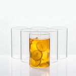 SignoraWare Illusion Borosilicate Glass Set of 6, Heat-Resistant Drinking Glasses, Double Fashioned Glass Lowball Tumblers, Crystal-Clear Juice Water Cups (290mlX6 Glasses, Transparent)