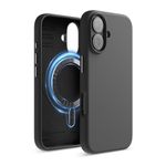 elago Magnetic Silicone Case Compatible with iPhone 16 Case 6.1 Inch Compatible with All MagSafe Accessories - Built-in Magnets, Soft Grip Silicone, Shockproof [Black]