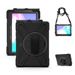 Gerutek for Samsung Galaxy Tab Active 4 Pro Case | Samsung Tab Active Pro 10.1 inch SM-T540/T545 /T547 Rugged Cover | Heavy Duty Shockproof Protective Case with Kickstand&Hand/Shoulder Strap, Black