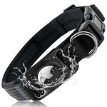 SANKALA Padded Apple AirTag Dog Collar, Heavy Duty with Full Body Covered AirTag Holder Case, Adjustable for Small, Medium, Large Dogs (Black, Medium)