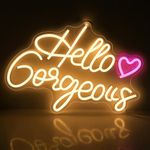 Hello Gorgeous Neon Signs, Arrinew Gaming LED Sign Wall Decor, Colorful Neon Lights powered by USB, Gamer Gifts for Teen Boys Bedroom, Gamer Room, Man Cave, Party Supplies