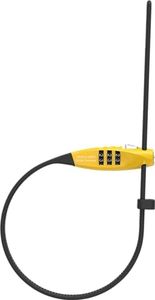 ABUS Antivol à câble Combiflex TravelGuard - Antivol pour sécuriser le casque, la poussette, les skis et les bagages - longueur de câble 45 cm - avec code chiffré - jaune